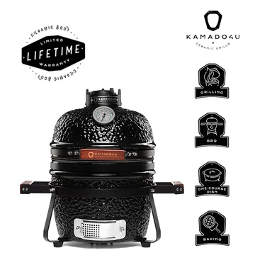 Kamado4u Mini D27 kerámia grill fekete asztali Classic	
