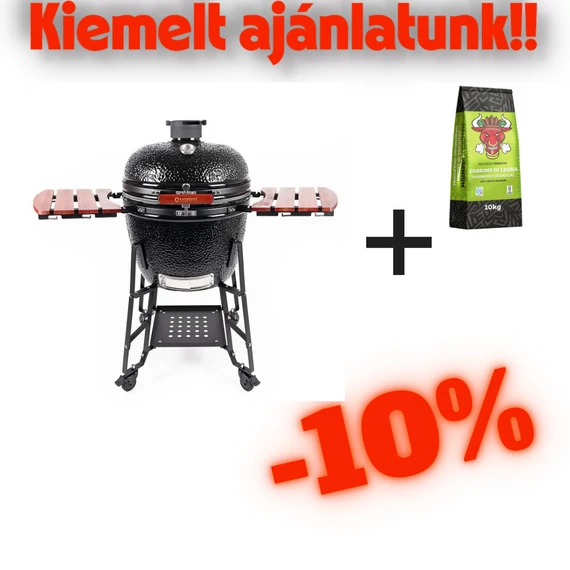 Kamado4u EVO Greater kerámia grill fekete állványos + Toro Namíbiai faszén