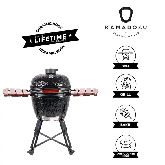 Kamado4u NEO CLASSIC Greater kerámia grill fekete állványos