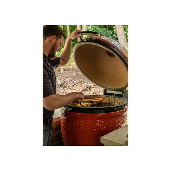 Kamado Joe Big Joe II Stand-Alone prémium beépíthető kerámia grill piros színben